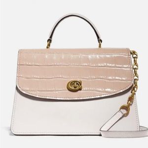 Coach Parker Embossed Crocodile Leather Top Handle Shoulder Bag/Crossbody. NWOT